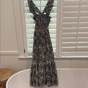 NWT Marea Blue Orsay Floral Sasco Dress